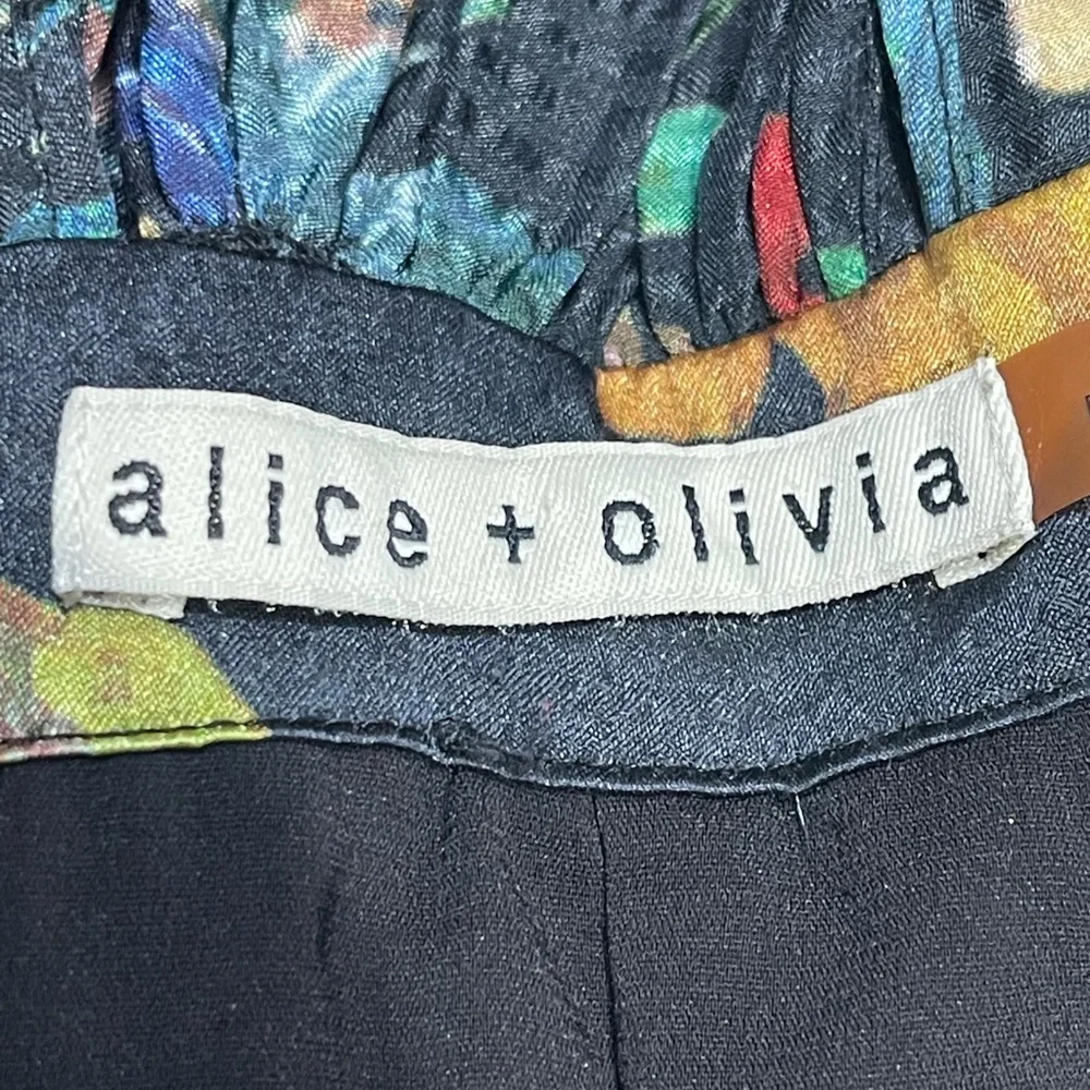 Alice + Olivia Black Floral Elis Dress - Size 8 - Picture 8 of 9